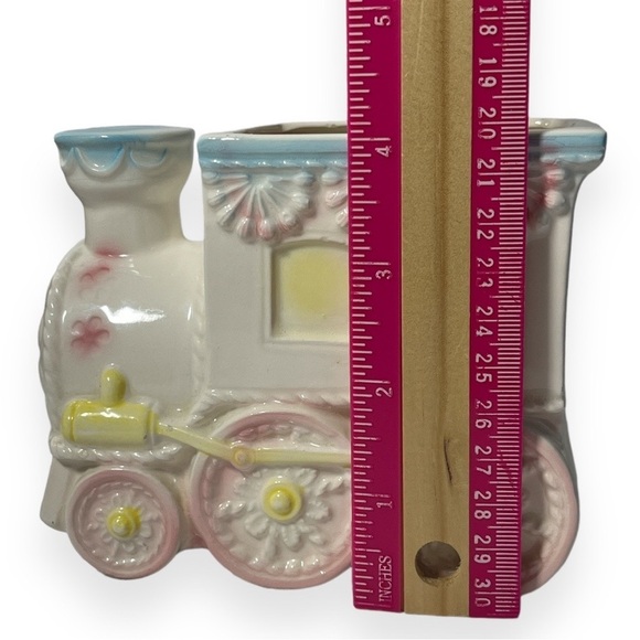 Vintage‎ Baby Nursery Train Planter Relpo Japan Decorative Nursery Pastel - Picture 7 of 8